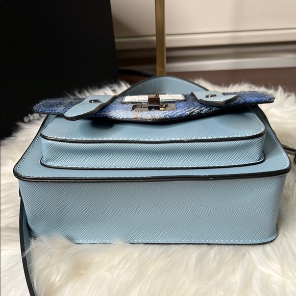 Harris Tweed Islander Blue Tartan Satchel Crossbody Bag NWOT- From Scotland - Picture 8 of 16